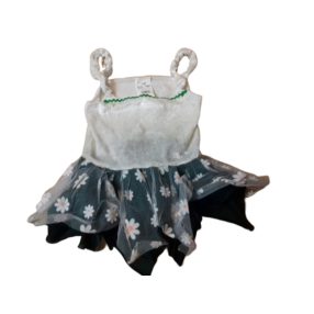 2 évesre zöld-fehér virágos tündérruha, jelmez