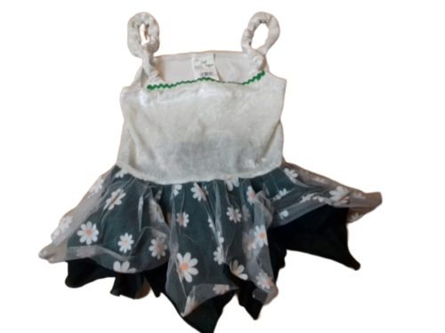 2 évesre zöld-fehér virágos tündérruha, jelmez