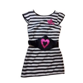 Női S-es fekete-fehér csíkos jelmezruha övvel