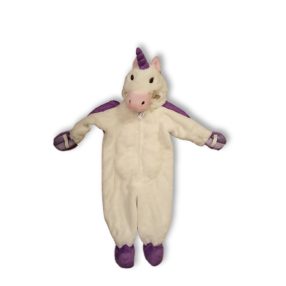 80-as fehér szőrmés unikornis jelmez