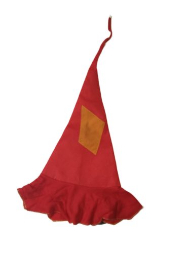 54-56cm-es fejre piros csúcsos jelmezsapka