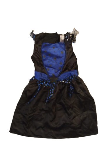 5-6 évesre kék-fekete boszorkányruha, halloween