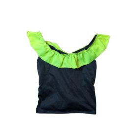 Nagylányra fekete-uv-zöld jelmezfelső