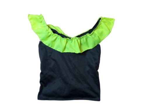 Nagylányra fekete-uv-zöld jelmezfelső