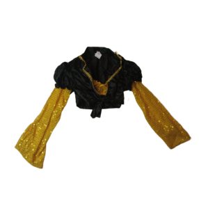 Női M-es fekete-sárga flitteres jelmezfelső