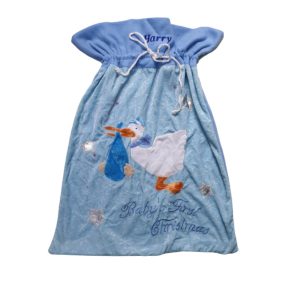 Kék gólyás plüss zsák