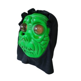 Zöld nagy szemű fejre húzható maszk, halloween