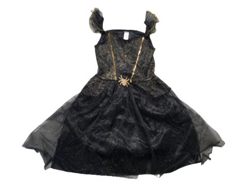 7-8 évesre fekete-arany pókhálós halloween lány ruha