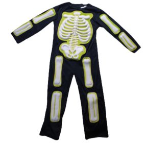   3-4 évesre fekete csontvázas kezeslábas, jelmez - Halloween - TU