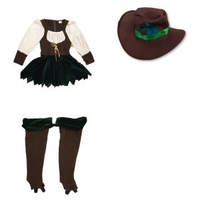 Kamasz vagy női 3 részes barna jelmezruha