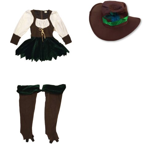 Kamasz vagy női 3 részes barna jelmezruha