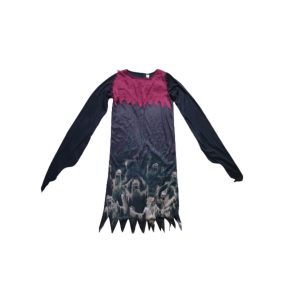 9-10 évesre fekete szellemes horror, halloween jelmez, ruha