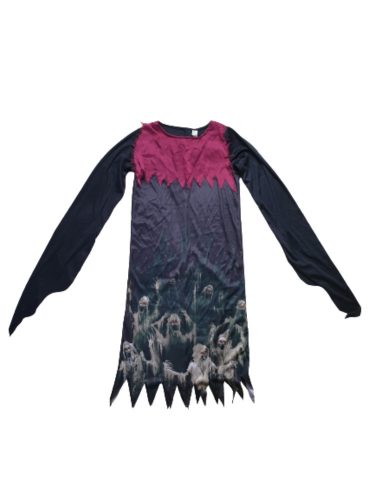 9-10 évesre fekete szellemes horror, halloween jelmez, ruha