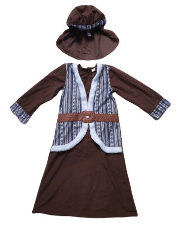 5-6 évesre barna jelmezruha, sapkával, szolgálóruha vagy egyiptomi jelmez - TU