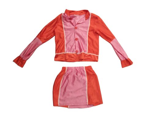 128-134-es piros-rózsaszín kétrészes jelmezruha