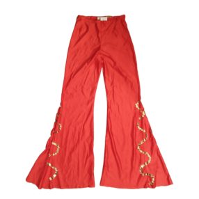 Piros flitteres trapézszárú jelmeznadrág