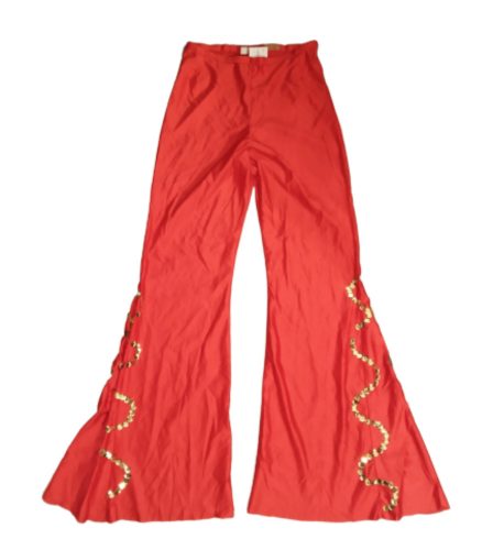 Piros flitteres trapézszárú jelmeznadrág