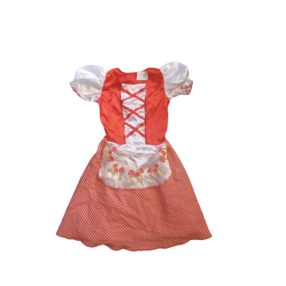 3-4 évesre piros-fehér kötényes kislány jelmez