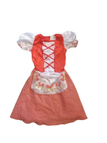 3-4 évesre piros-fehér kötényes kislány jelmez