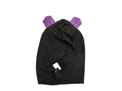 Fekete fejdísz lila füllel, jelmezkiegészítő