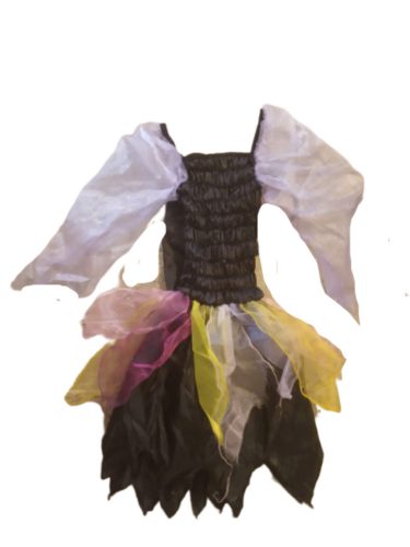 8-10 évesre fekete tüllös tündérruha, halloweenra is jó (hibás)