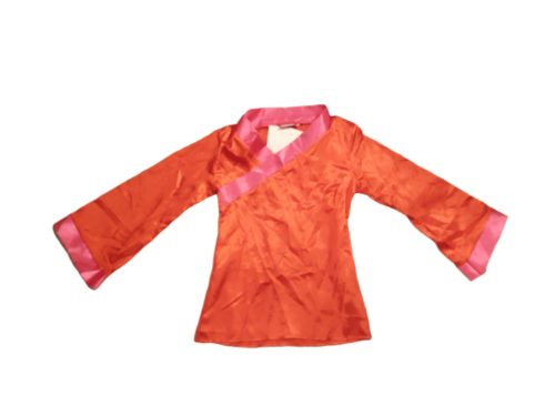 128-as narancs-pink hosszított jelmezfelső,  (pl. gésa) - ÚJ