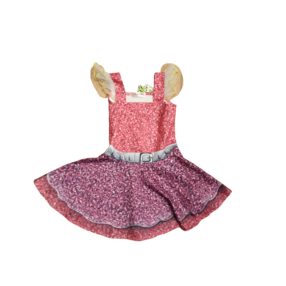   110-es lila-rózsaszínmintás szuperhősnő jelmezruha - ÚJ