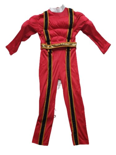 7-8 évesre piros izmosított jelmez - Power Rangers (használtabb)