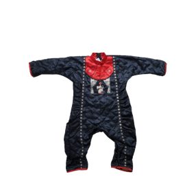 Kisgyerekre fekete-piros unisex bohóc jelmezoverall