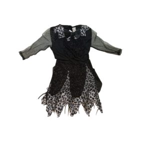   4-6 évesre fekete tüllös dalmata-pöttyös jelmezruha (pl. Szörnyella)