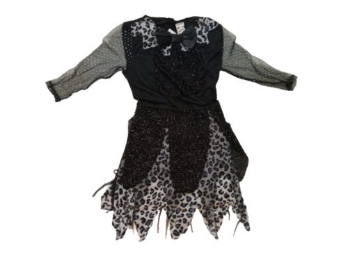 4-6 évesre fekete tüllös dalmata-pöttyös jelmezruha (pl. Szörnyella)