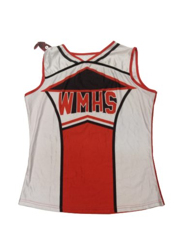 Női XL-es piros-fehér szurkolólány jelmezfelső - ÚJ