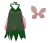 Női zöld-rózsaszín tündér jelmezruha szárnnyal - ÚJ
