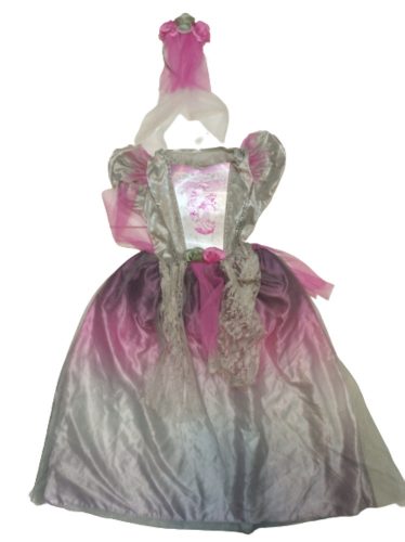 8-10 évesre ezüst-rózsaszín fátylas halloween jelmez