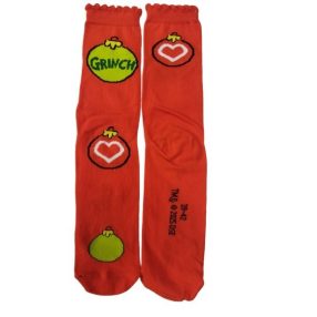   39-42-es piros karácsonyfadíszes zokni - Grincs - The Grinch - ÚJ