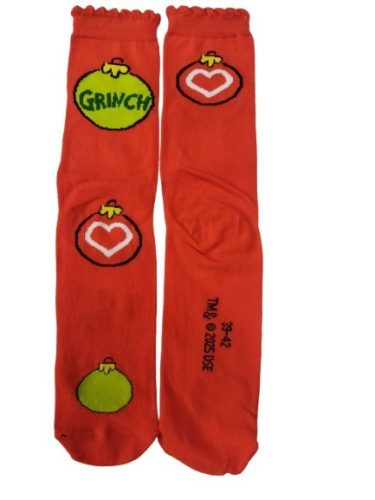 39-42-es piros karácsonyfadíszes zokni - Grincs - The Grinch - ÚJ
