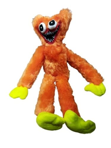 40 cm-es narancssárga szőrmés plüss figura - Huggy Wuggy - ÚJ