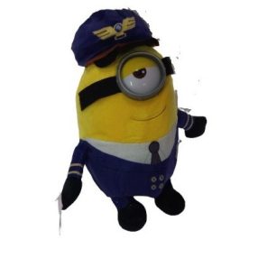   30 cm-es sötétkék ruhás plüss figura, ellenőr, pilóta - Minyonok - ÚJ