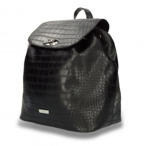   Műbőr, fekete, nyomott mintás, női hátizsák - MEXX - ÚJ