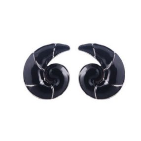   Fekete csiga, kagyló alakú bedugós fülbevaló - Miraculous Ladybug - ÚJ