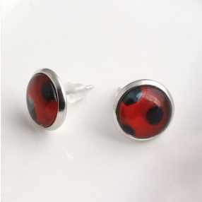 Katica bedugós fülbevaló, 1 cm - Miraculous Ladybug - ÚJ