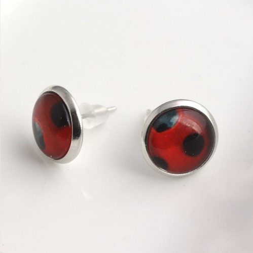 Katica bedugós fülbevaló, 1 cm - Miraculous Ladybug - ÚJ