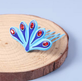 Kék köves páva alakú Katica, Miraculous hajbavaló csat, hajtű - Csodálatos Katicabogár - ÚJ