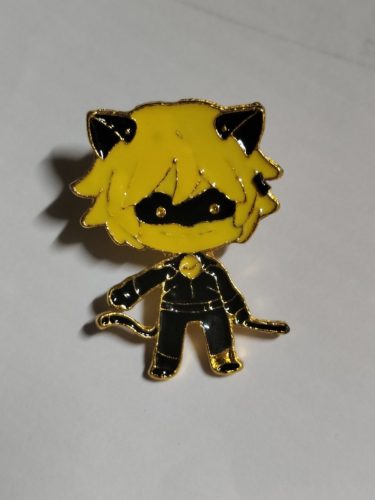 Fekete Macska, Black Cat - Miraculous kitűző, bross - Csodálatos Katicabogár - ÚJ