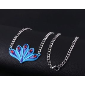   Kék köves páva alakú Katica, Miraculous nyaklánc - Csodálatos Katicabogár - ÚJ