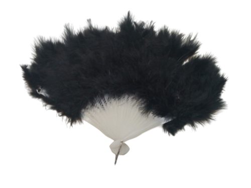 Fehér legyező fekete tollal a végén