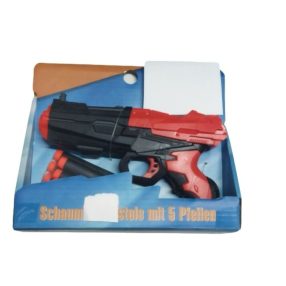 Fekete-piros szivacskilövő pisztoly - ÚJ