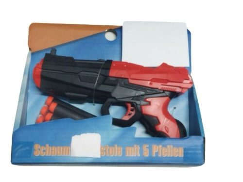 Fekete-piros szivacskilövő pisztoly - ÚJ