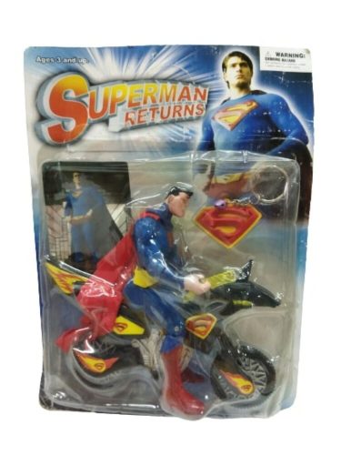 Motoros figura, akciófigura kulcstartóval - Superman - ÚJ