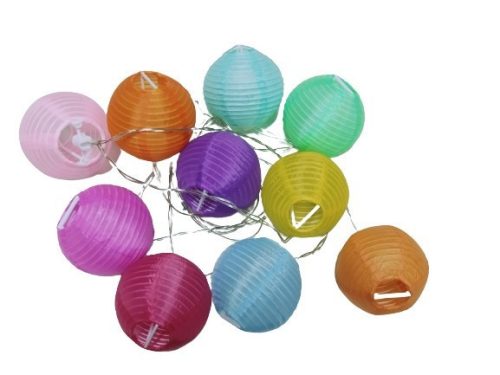 Színes lampion, izzósor - ÚJ